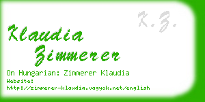 klaudia zimmerer business card